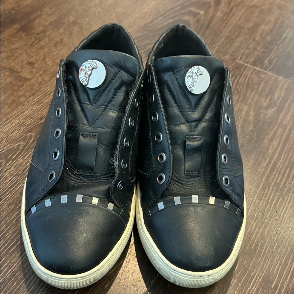 Men's Black Leather Sneakers